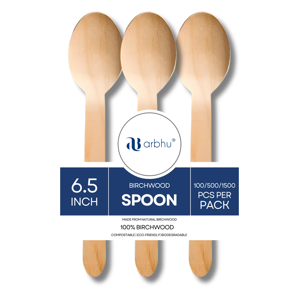 Birchwood Kitchen Spoon - 160 Mm, Polished Smooth Finish, Elegant Natural Brown Color, Ideal For Stirring And Serving