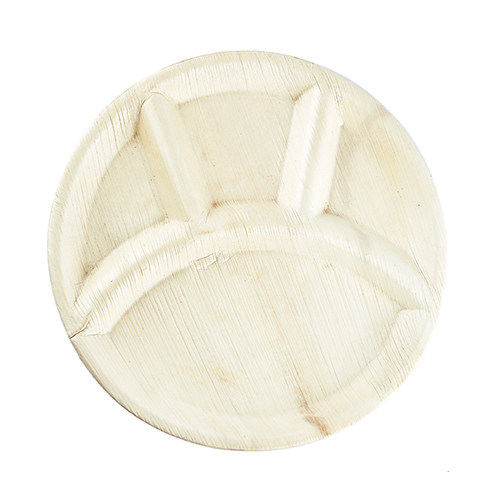 12 Inch Round Compartment Palm Leaf Plate