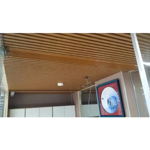 Brown Baffles False Ceiling