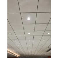T Grid Ceiling - Galvanized Iron, 0.50 Mm Thickness, White Powder Coated, Lightweight And Easy To Install, Baffle Design For Offices & Residences