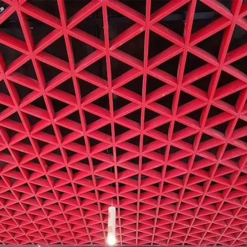 Triangle Open Cell Ceiling - Color: Red