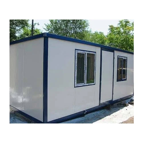 Steel Furnished Portable Office Cabin - Color: Blue &White