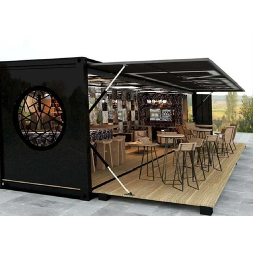 Mild Steel Portable Restaurant Mobile Container - Color: Black