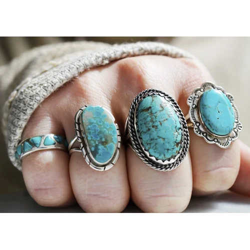 Natural Firoza Ring - Material: Stone