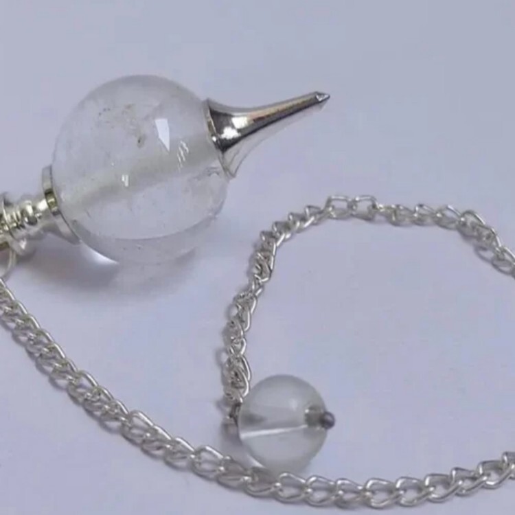 Round Gemstone Pendulum Pendant - Gemstone & Platinum Material, Elegant Round Shape, Luxurious White Color for Party Occasions