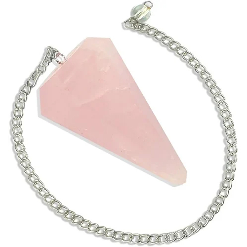 Rose Quartz Pendulum - Shape: Triangle