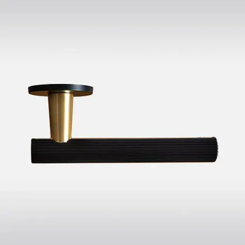 Selva Knurled Solid Brass Lever Handle | Passage Door Lever | Privacy Door Lever | Bathroom Handle | Suitable For Internal Doors - Color: Matte Gold