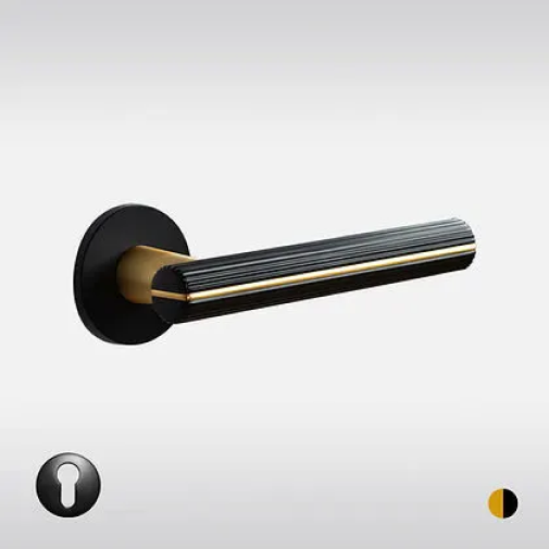 Selva Knurled Solid Brass Lever Handle | Passage Door Lever | Privacy Door Lever | Bathroom Handle | Suitable For Internal Doors - Color: Matte Gold