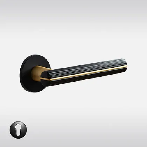 Selva Knurled Solid Brass Lever Handle | Passage Door Lever | Privacy Door Lever | Bathroom Handle | Suitable For Internal Doors - Color: Matte Gold