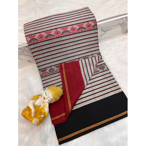 Ladies Dhonekhali Pure Cotton Saree - Color: Different Available