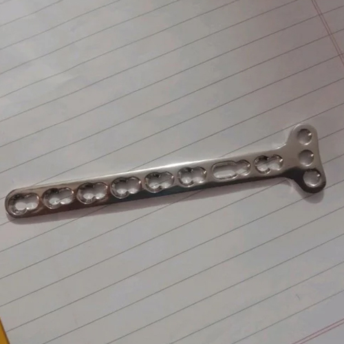 3.5 mm Stainless Steel LCP Plate - SS 202 Material, Straight Shape, Silver Color | Non-Flexible, Non-Soluble, Ideal for Metacarpal Fracture Fixation