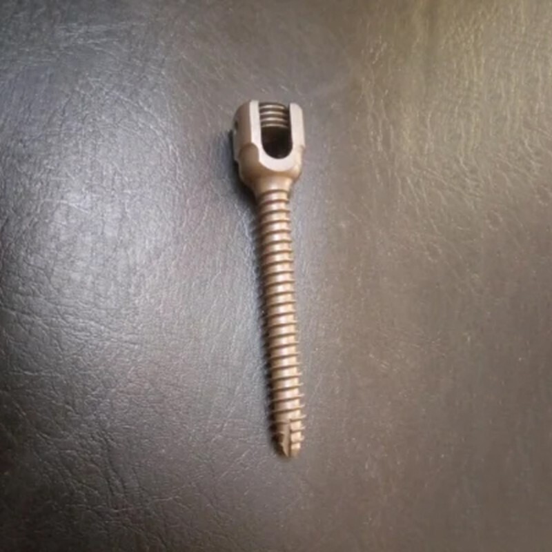 Polyaxial Screw - Stainless Steel, Straight Shape, Silver Color | Non-Flexible, Non-Soluble, Essential for Surgical Support