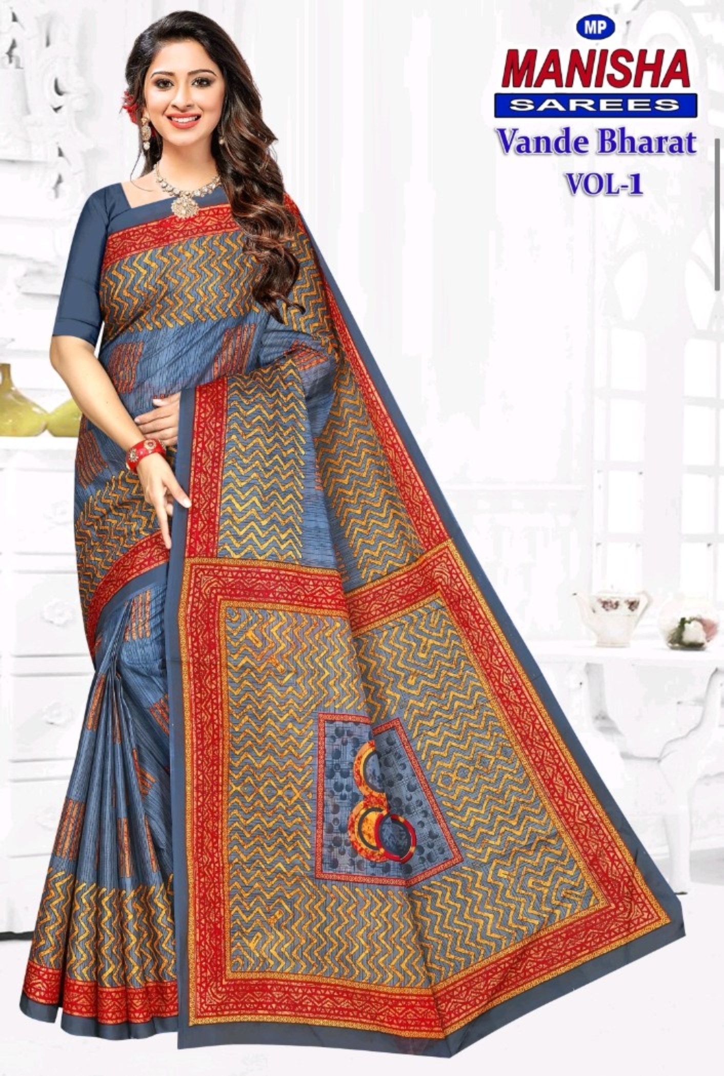 Vande Bharat Designer Sarees - Premium Silk Blend, Elegant Drapes in Rich Jewel Tones | Perfect for Festive Occasions and Special Events