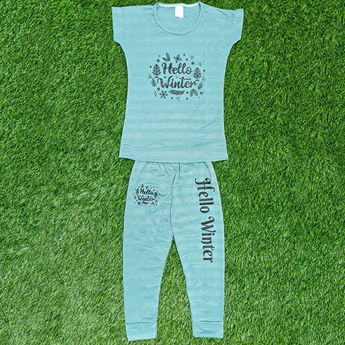 Stylish Lycra Kids Printed Nightwear Set - Color: Different Available