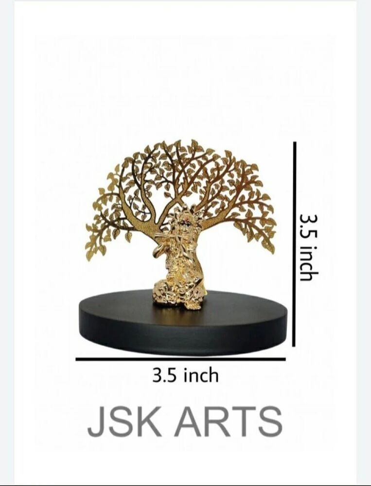 Gold Plating Krishna Tree - Height: 3.50 Inch (In)