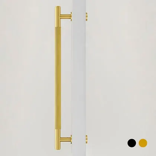 Nova Knurled Appliance Pull With Backplate | Sliding Door Handle | Barn Door Handle | Glass Door Handle | Entry Door Handle - Color: Matte Gold