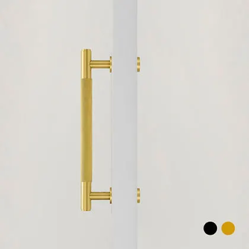 Nova Knurled Appliance Pull With Backplate | Sliding Door Handle | Barn Door Handle | Glass Door Handle | Entry Door Handle - Color: Matte Gold