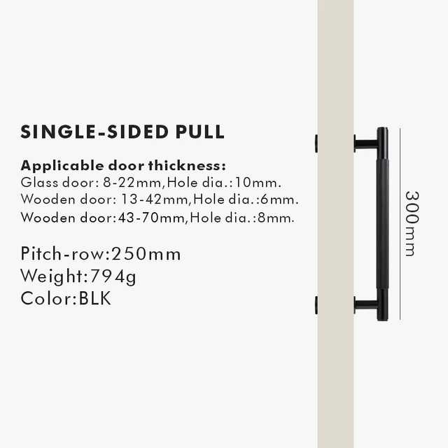 Sylvan Double-sided Striped Appliance Pull | Kitchen Handle | Shower Handle | Glass Door Handle | Room Handle | Bathroom Handle - Color: Matte Gold