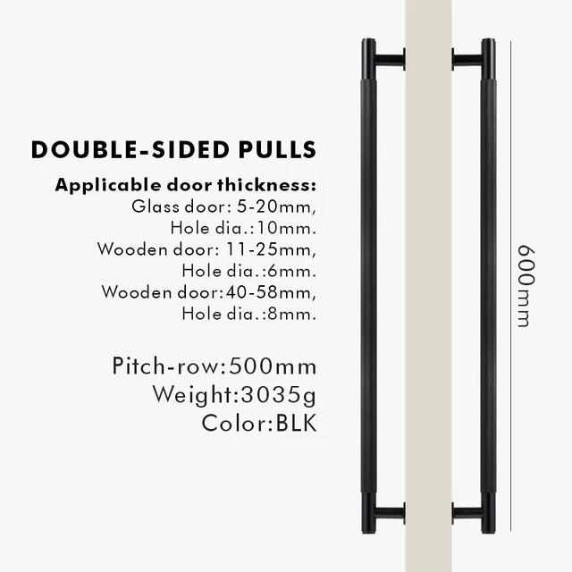 Sylvan Double-sided Striped Appliance Pull | Kitchen Handle | Shower Handle | Glass Door Handle | Room Handle | Bathroom Handle - Color: Matte Gold