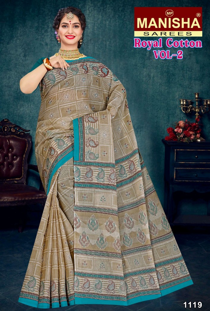 Royal Cotton Designer Sarees - Cotton Material, Printed Design | Good Quality & Design, Ideal for Party Wear in Rainy and Summer Seasons
