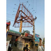 Steel Unipole Hoarding Structure - Coated Steel, Custom Sizes, Rectangle Shape | Led Illuminated, Durable Outdoor Advertising Solution