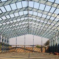 Mild Steel Roofing Structure - Mild Steel Material, 10 To 15 Years Life Span, Grey Color, Cement Floor Material For Warehouses