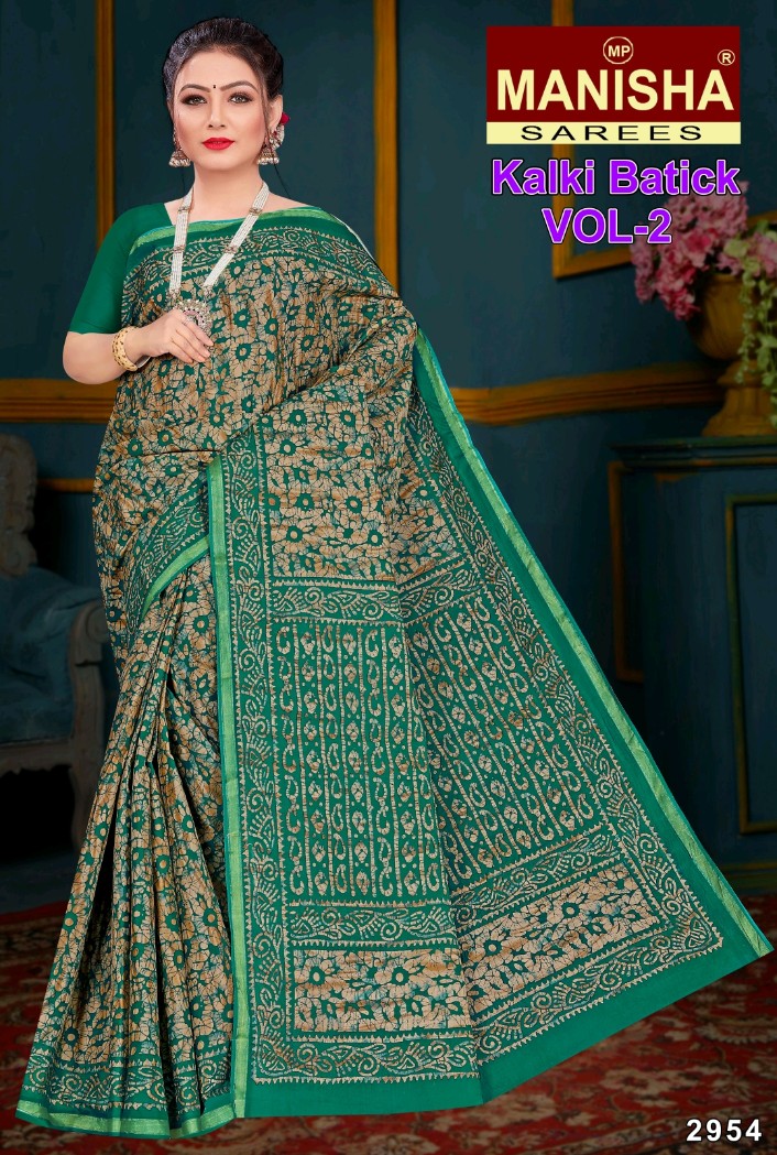 Kalki Batick Designer Sarees - Rainy & Summer Printed Cotton Saree | Female Party Wear 1-year Warranty Elegant Design & Quality
