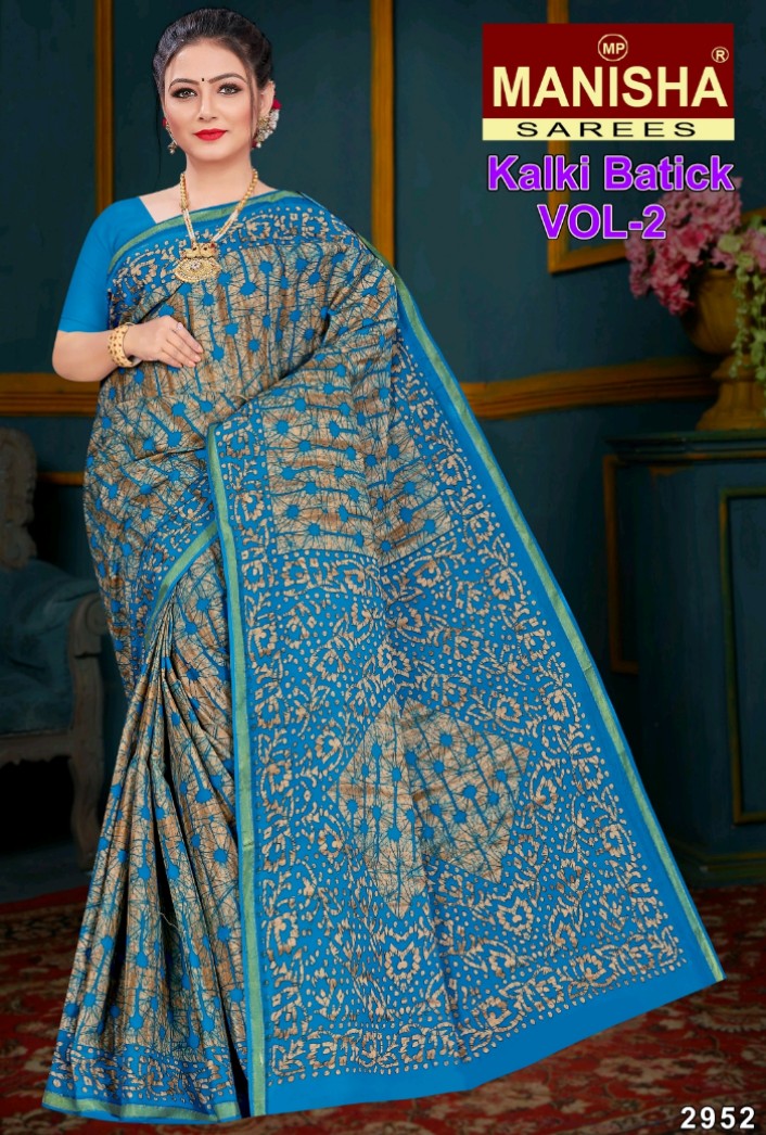 Kalki Batick Designer Sarees - Rainy & Summer Printed Cotton Saree | Female Party Wear 1-year Warranty Elegant Design & Quality