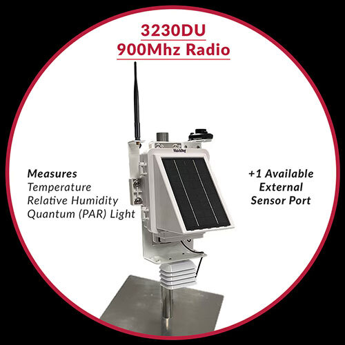 3000 Series - Watchdog Wireless Plant Growth Standard Station (900Mhz Radiocommunication) (Temp, Rh, Par Light, +1 Port) Stand Included - Color: White