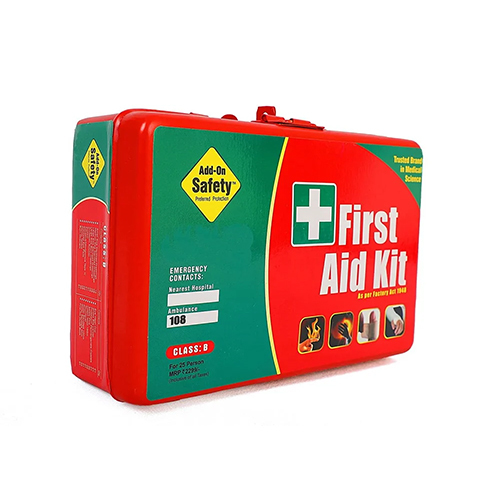 First Aid Kit Box - Color: Red