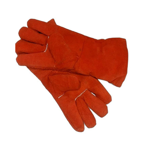 Leather Hand Gloves Red Winter