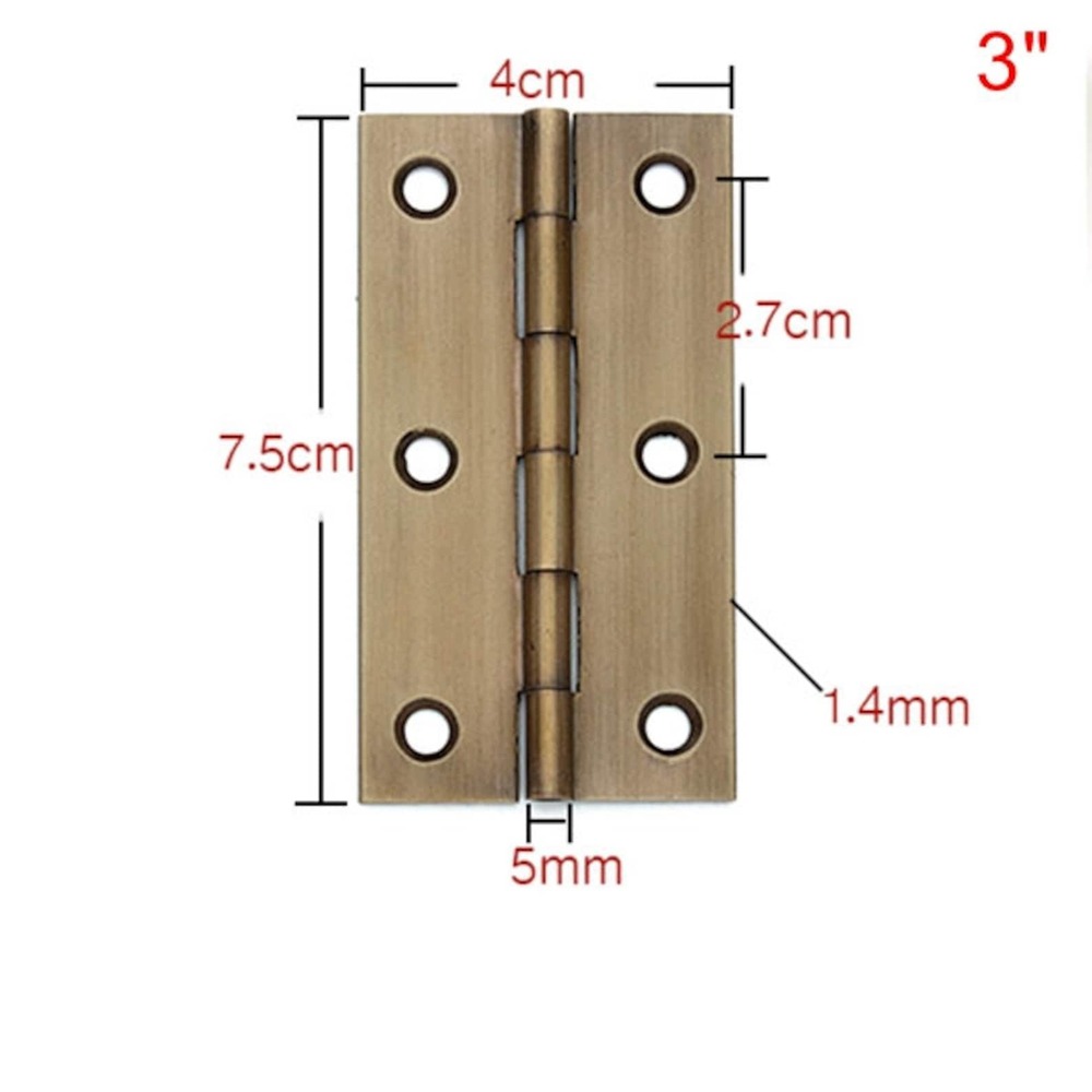 Ambra Hinges | Cabinet Door Hinges | Cupboard Butt Hinge | Brass Hinges | Sturdy Hinges Aca A Best For Internal External Doors And Windows - Color: Matte Gold