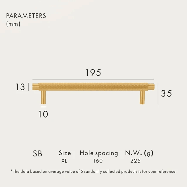 Apex Knurled Appliance Pull - Brass Material, Adjustable Sizes, Matte Gold & Custom Finishes | Versatile Handle For Sliding, Barn, Glass, Entry Doors & More