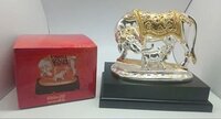 Silver and Gold Plated OM Cow and Calf Statue