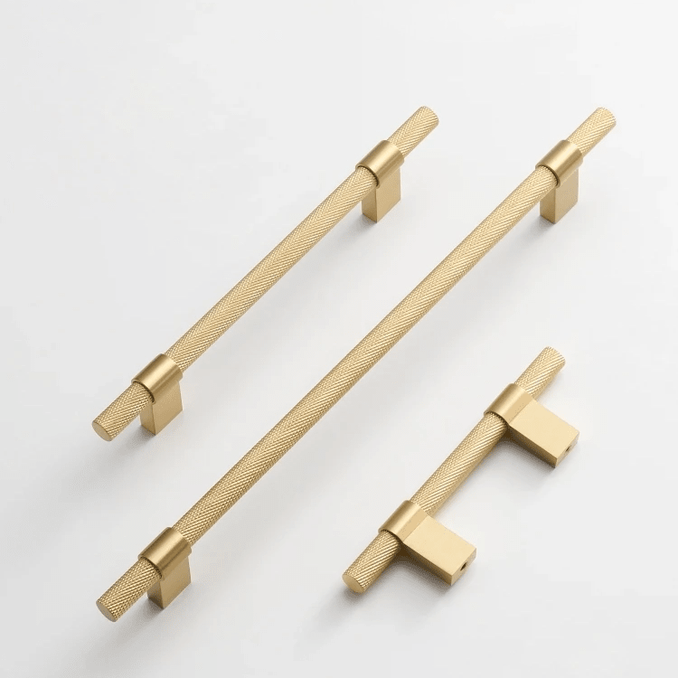 Alpha Knurled Appliance Pull | Sliding Door Handle | Barn Door Handle | Glass Door Handle | Refrigerator Handle | Kitchen Handle | Dishwasher Handle - Color: Matte Gold