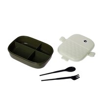 CherryBox BPA Free Lunch Box Leak Proof 4 Compartment Lunch Boxes with Spoon and Fork Tiffin Box Reusable Freezer Safe Food Containers for Adults and Kids 750ML