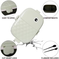 CherryBox BPA Free Lunch Box Leak Proof 4 Compartment Lunch Boxes with Spoon and Fork Tiffin Box Reusable Freezer Safe Food Containers for Adults and Kids 750ML