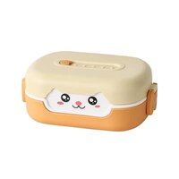 CherryBox Kids Lunch Box, Leak Proof, 2 Grid Heat Insulation Design Portable Lunch Box KidsBPA Free Bento Lunch Box, Microwave Safe Meal Prep Container Plastic Spoon Included 700ML
