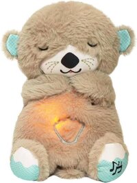 Breathing Teddy Bear With Music - Cotton , 22x15x12 Cm | Plush Sound Machine With Breathing Motion, Soothing Music, Smart Sensor, Vibrations