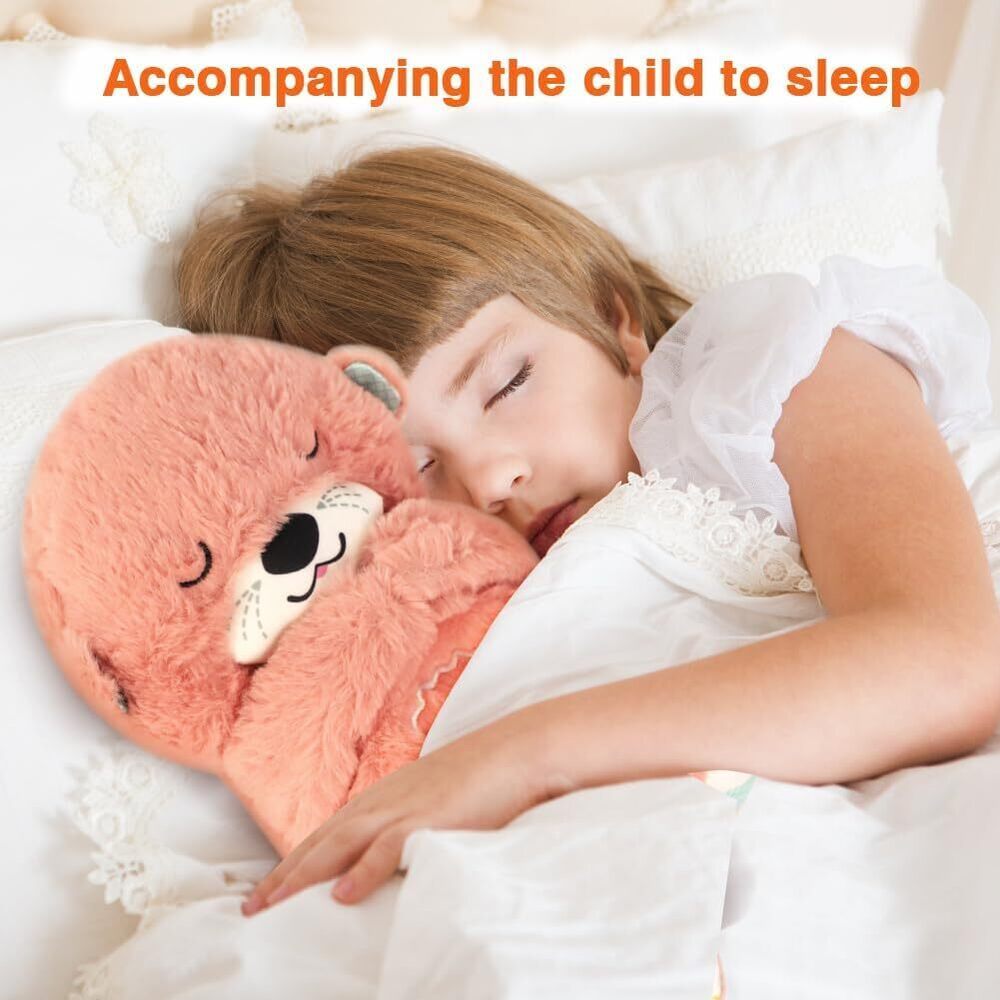 Breathing Teddy Bear With Music - Cotton , 22x15x12 Cm | Plush Sound Machine With Breathing Motion, Soothing Music, Smart Sensor, Vibrations