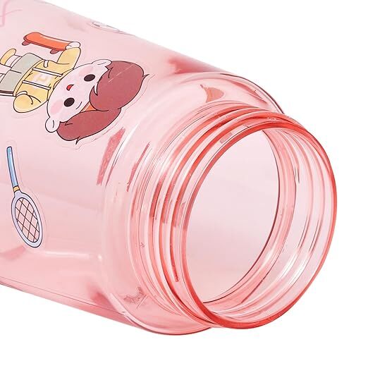 CherryBox Rabbit head Concise BPA free Material Cartoon Kids School Water Bottle 600 ML with DIY Stickers