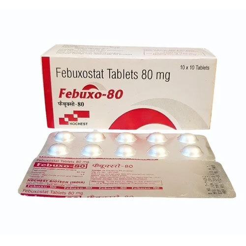 Febuxostat Tablets - 80 Mg , Suitable for Adults, Effective Gout Treatment, Dosage As Directed By Physician, 10x10 Tablet Packaging