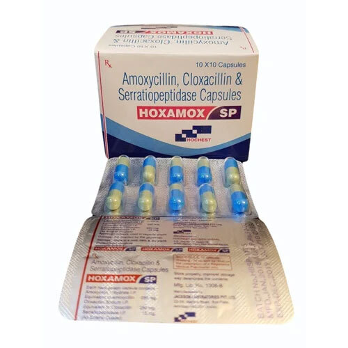 Amoxycillin Cloxacillin Serratiopeptidase Capsules