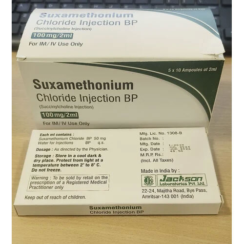 Suxamethonium Chloride Injection BP, 100mg-2ml