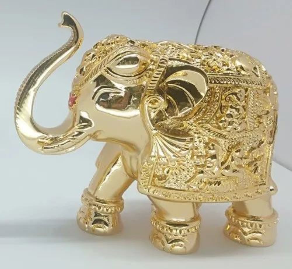 6 Inch Gold Plated Elephant Statue