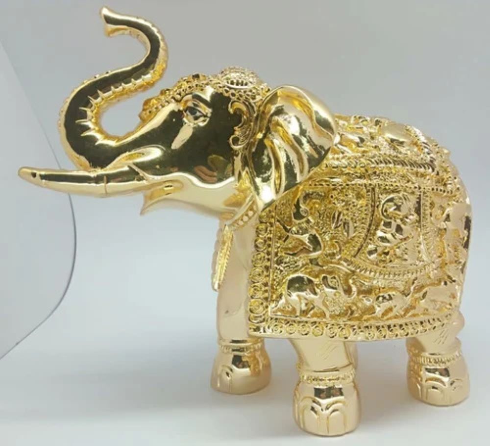 6 Inch Gold Plated Elephant Statue