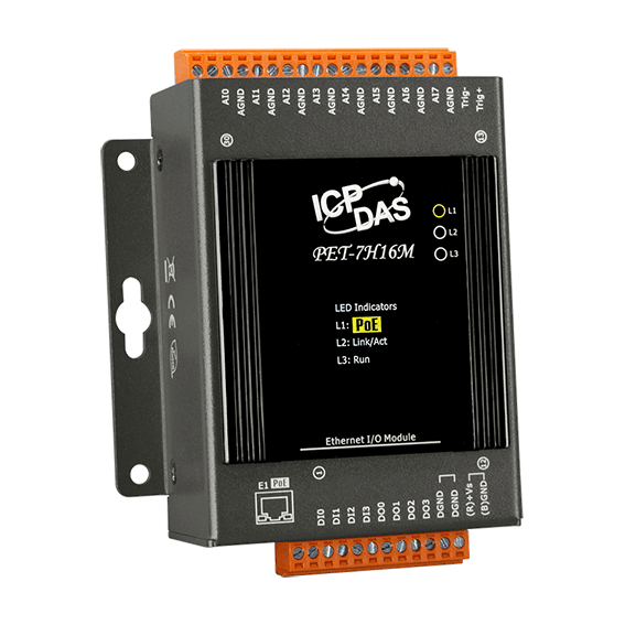 Pet-7h16m Poe Ethernet High Speed Data Acquisition Module With 8-ch 16-bit Simultaneously Sampled Ai, 4-ch Di, 4-ch Do
