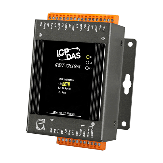 Pet-7h16m Poe Ethernet High Speed Data Acquisition Module With 8-ch 16-bit Simultaneously Sampled Ai, 4-ch Di, 4-ch Do