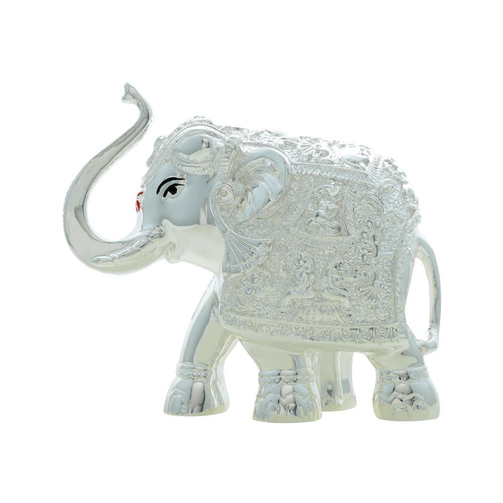 4 Inch Silver Plated Elephant Statue