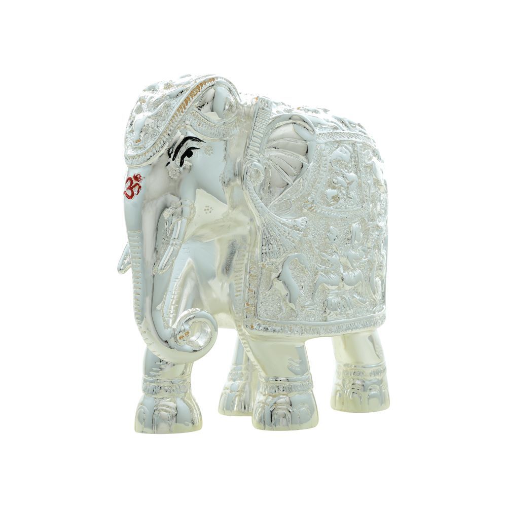 4 Inch Silver Plated Elephant Statue